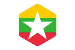 缅甸国旗圆形六边形