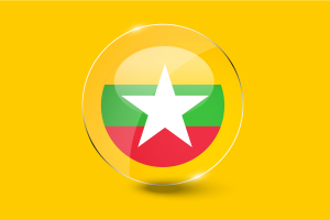 缅甸国旗光泽圆形按钮