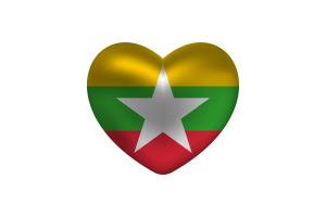 缅甸旗帜心形