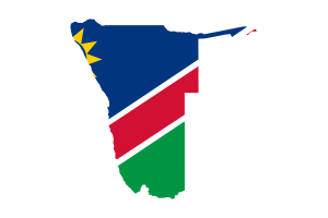 纳米比亚地图与国旗
