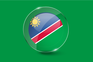 纳米比亚国旗光泽圆形按钮