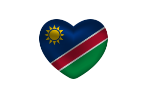 纳米比亚旗帜心形