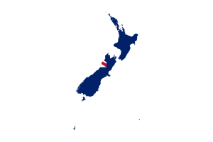新西兰地图与国旗