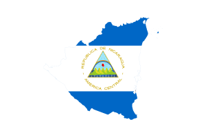 尼加拉瓜地图与国旗
