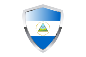 尼加拉瓜国旗与尖三角形盾牌