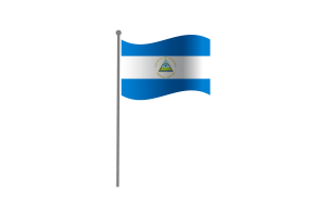挥舞着尼加拉瓜国旗