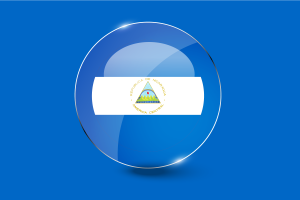 尼加拉瓜国旗光泽圆形按钮