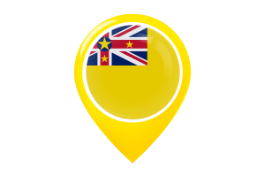 纽埃国旗地图图钉图标