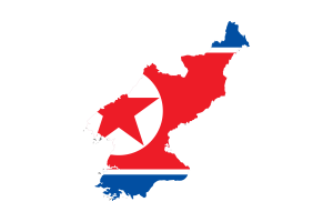朝鲜地图与国旗