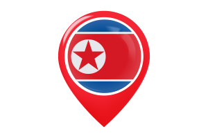 朝鲜国旗地图图钉图标