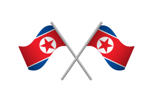 朝鲜国旗徽章矢量免费