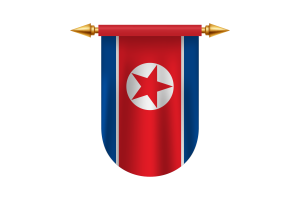 朝鲜国旗标志矢量图像