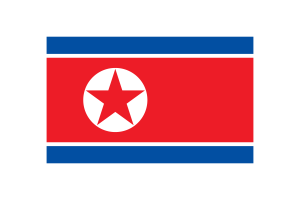 朝鲜国旗三角形矢量插图