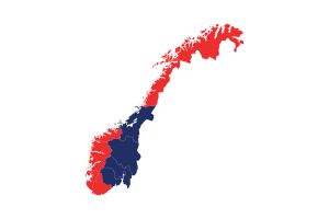 挪威地图与国旗