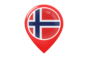 挪威国旗地图图钉图标