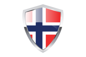 挪威国旗与尖三角形盾牌
