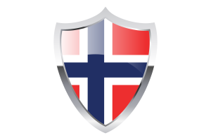 挪威国旗与中世纪加热器盾牌