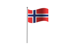挥舞着挪威国旗