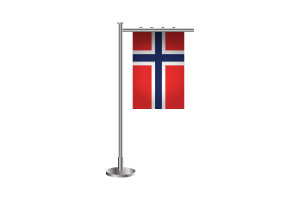 3d 挪威站立旗