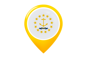 罗德岛州旗地图图钉图标