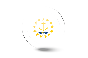 罗德岛旗帜光泽圆形按钮