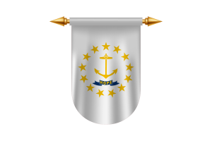 罗德岛旗帜标志矢量图像