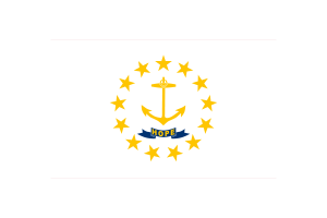 罗德岛旗帜三角形矢量插图