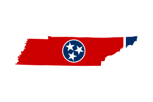 田纳西州地图与旗帜