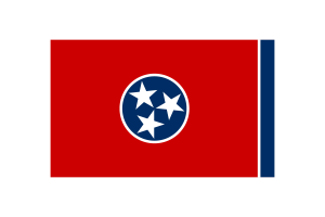 田纳西州旗帜三角形矢量插图