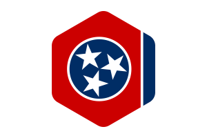 田纳西州旗帜圆形六边形