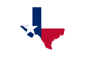 德克萨斯州地图与旗帜