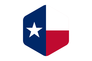 德克萨斯州旗帜圆形六边形