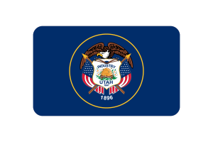 犹他州旗帜三角形矢量插图