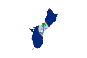 关岛地图与旗帜