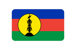 新喀里多尼亚旗帜三角形矢量插图
