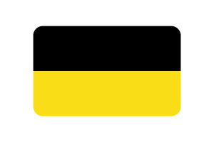 巴登符腾堡州旗帜圆角矩形矢量插图