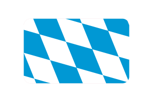 巴伐利亚菱形变体旗帜圆角矩形矢量插图