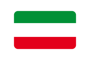 北莱茵-威斯特法伦州旗帜圆角矩形矢量插图