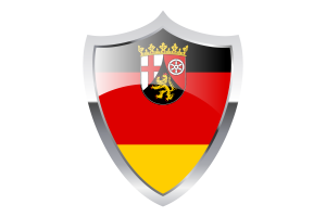 带有中世纪加热器盾牌的莱茵兰-普法尔茨州旗帜