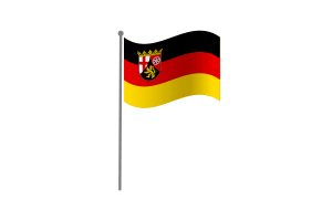 挥舞着莱茵兰-普法尔茨州旗帜