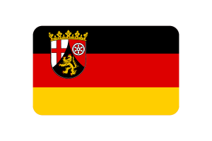 莱茵兰-普法尔茨州旗帜圆角矩形矢量插图