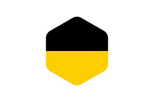 萨克森–安哈特州旗帜圆形六边形