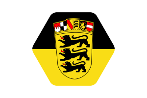 巴登符腾堡州旗帜插图六边形圆形
