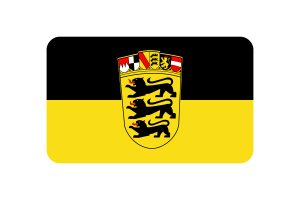 巴登符腾堡州旗帜圆角矩形矢量插图