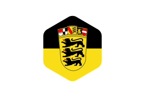 巴登-符腾堡州旗圆形六边形