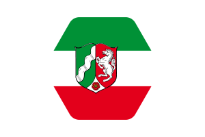 北莱茵-威斯特法伦州旗帜插图六边形圆形