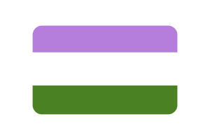 性别酷儿旗帜圆润矩形矢量插图