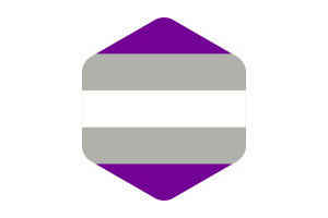 灰色无性恋旗帜圆形六边形