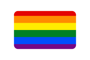 LGBT 旗帜圆角矩形矢量插图