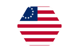贝茜·罗斯旗帜插图六边形圆形